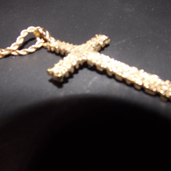 24" 24K Gold Plate Cross - Picture 2 of 5